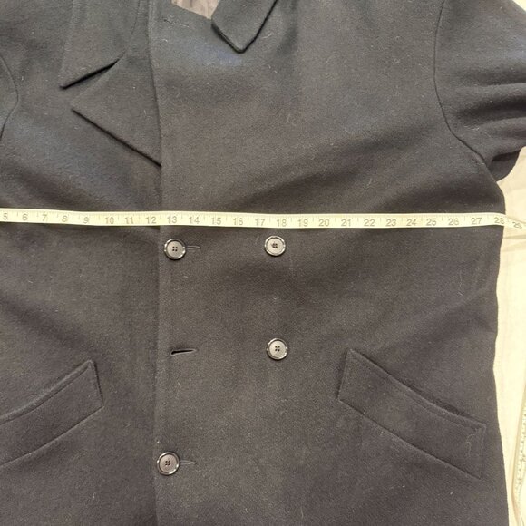 JK Collections New York Men’s Wool Overcoat Black Size 46 Made in USA - Picture 9 of 14